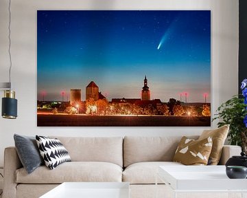 Castle Querfurt with comet Neowise by Martin Wasilewski