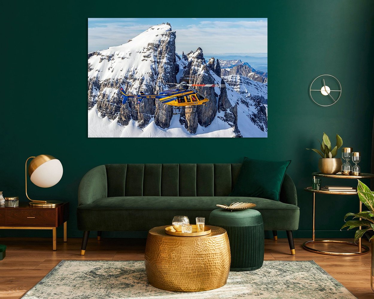 Voorbeeld van het werk in een kamer