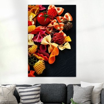 Bunte Nudeln auf dem Tisch von Tanja Riedel