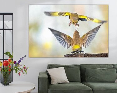 Voorbeeld van het werk in een kamer