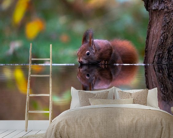 Voorbeeld van het werk in een kamer