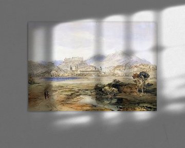 Salzburg mit der Festung Hohensalzburg und dem Kapuzinerkloster, Ca. 1820-1850