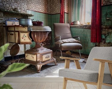 Voorbeeld van het werk in een kamer