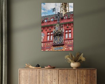 Photo et horloge de l'hôtel de ville de Bâle en Suisse sur Joost Adriaanse