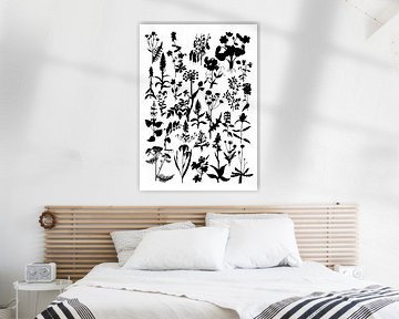 Collage aus Pflanzen in Schwarz und Weiß von Jasper de Ruiter
