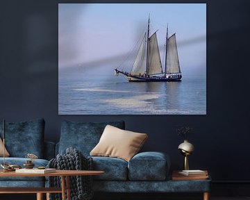 old sailing ship on the tidal flats by Gerda Scholten