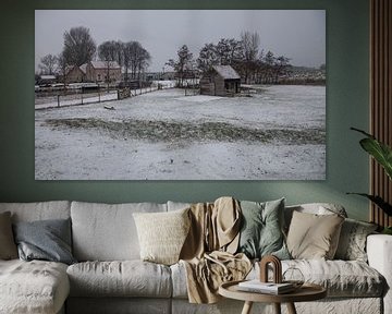 Hollands sneeuw landschap