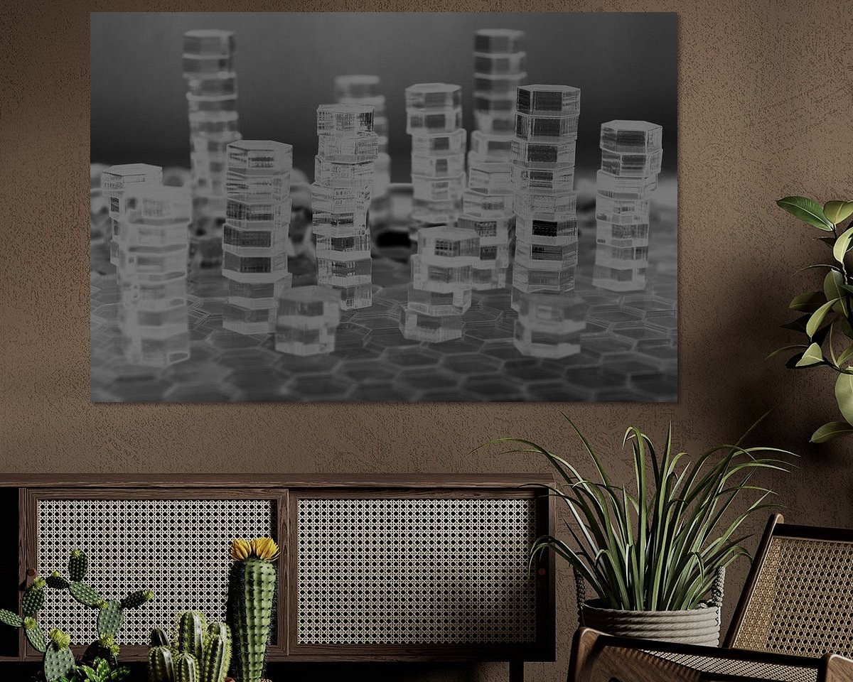 Voorbeeld van het werk in een kamer