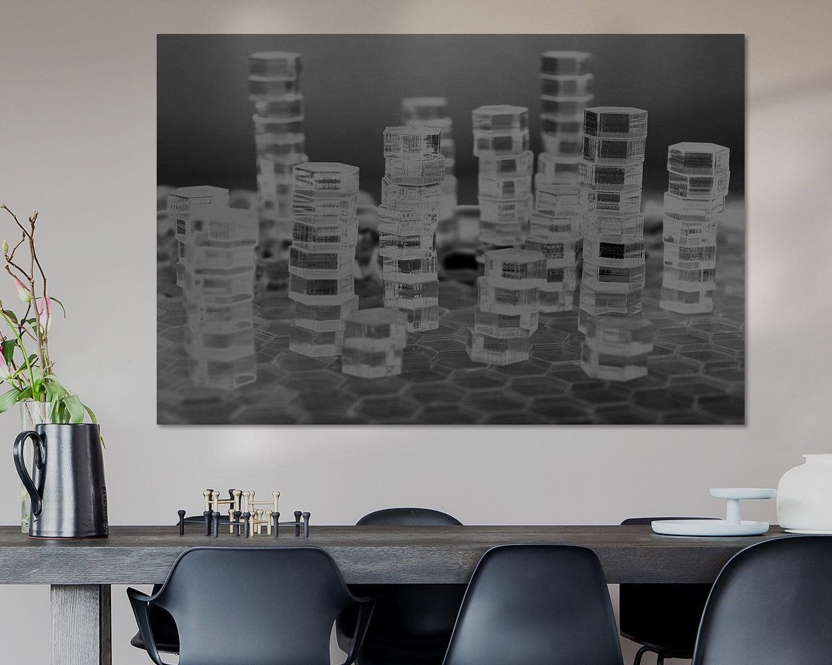 Voorbeeld van het werk in een kamer