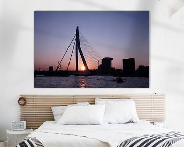 Erasmusbrug Rotterdam met zonsondergang van Femke Looman