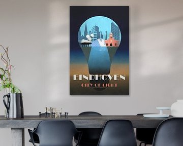 Eindhoven lichtstad - vintage affiche