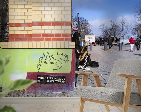 Voorbeeld van het werk in een kamer