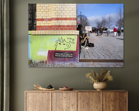 Voorbeeld van het werk in een kamer