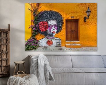 Wall painting in Cartagena, Colombia by Paul de Roos