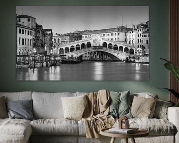 De Rialto Brug in Zwart-Wit, Venetië van Henk Meijer Photography