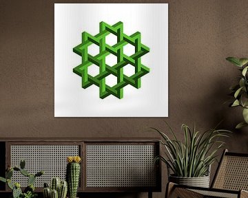 Penrose Sechseck Grün von Leeuwen Werk