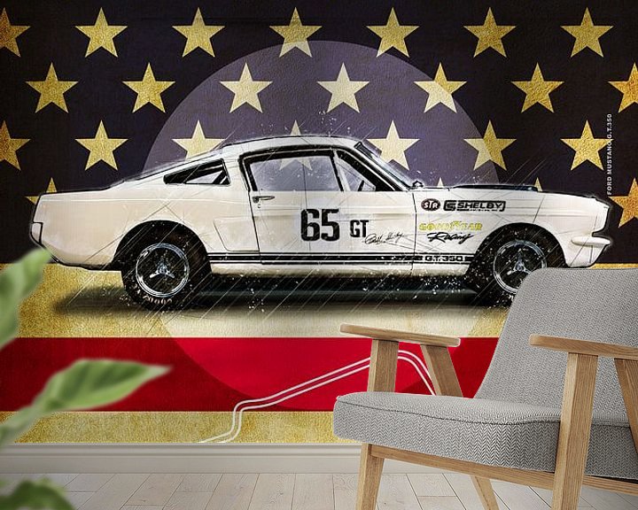 Beispiel fototapete: Laguna Seca Shelby Mustang Vintage von Theodor Decker