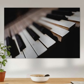 Tasten eines Klaviers in einem Schuppen in Grönland