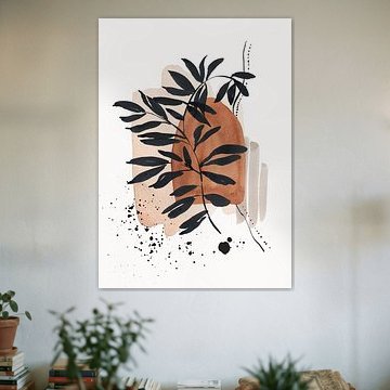 Aquarelle botanique abstraite Art Wabi-sabi sur Diana van Tankeren