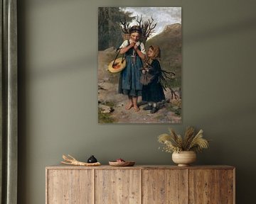 Die kleinen Reisigsammlerinnen, FRANZ VON DEFREGGER, 1872 von Atelier Liesjes