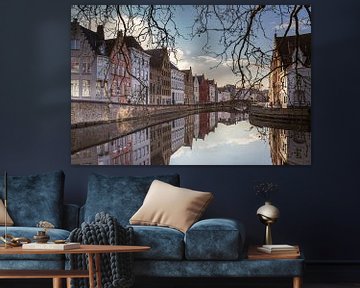 Bruges Spiegelrei et Spinolarei avec reflet dans l'eau | Photographie de Ville sur Daan Duvillier | Dsquared Photography