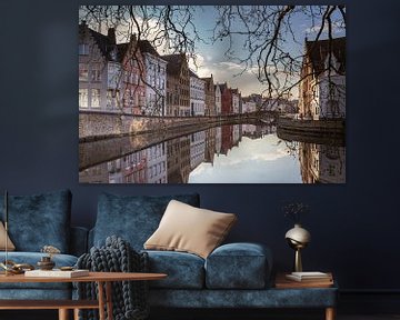 Brügge Spiegelrei und Spinolarei mit Spiegelung im Wasser | Stadtfotografie von Daan Duvillier | Dsquared Photography