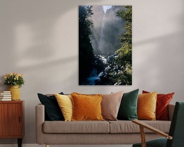 Waterfall at Arthur's Pass in New Zealand by Linda Schouw