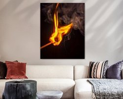 Voorbeeld van het werk in een kamer