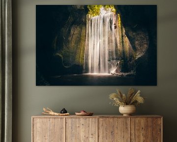 wide waterfall in a gorge or cave by Fotos by Jan Wehnert