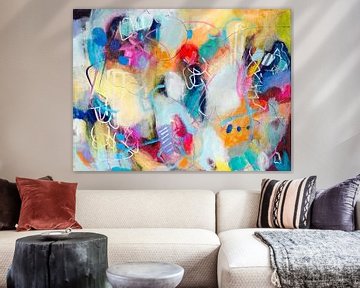 Funked Up - abstract schilderij van Qeimoy