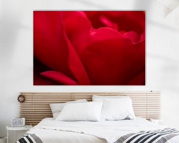 Rode abstractheid van rode roos bladeren van Jolanda de Jong-Jansen