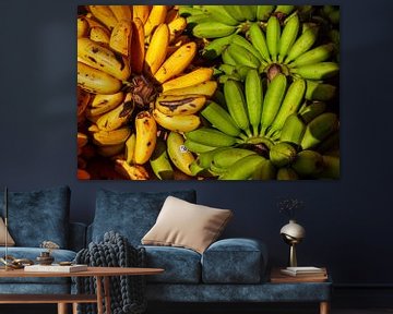 Bananes jaunes et vertes