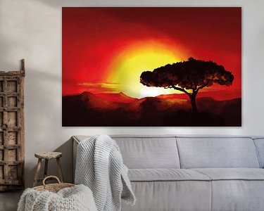 Voorbeeld van het werk in een kamer