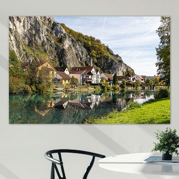 Idyllic view of the village Markt Essing in Bavaria