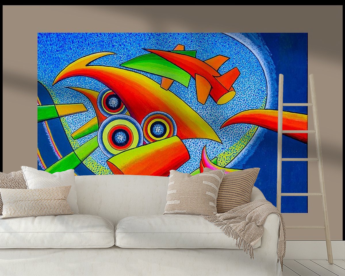 Voorbeeld van het werk in een kamer