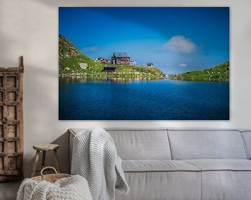 Mountain Lake with Authentic Cabin and Panoramic View by RAW & Refined