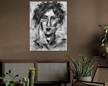 Abstraktes Porträt Mann "Wüste" von Bianca ter Riet