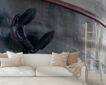 Deel van een schip met het anker van Michel Knikker