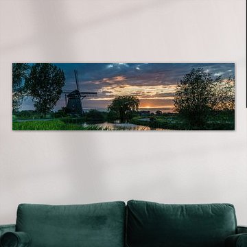 Panorama opname van de mondriaan molen van Michel Knikker