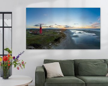 Le phare d'Eierland Texel au dernier coucher de soleil de 2020