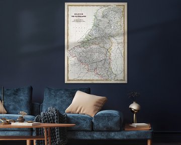 kaart van België, Nederland en Luxemburg