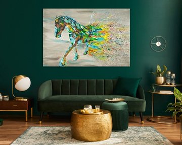 Peinture de cheval frison sur Kim van Beveren