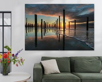 Strand Petten bij zonsondergang van FotoBob
