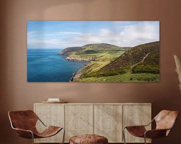 Blick auf die felsige Küste auf dem Wales Coast Path, Fotodruck