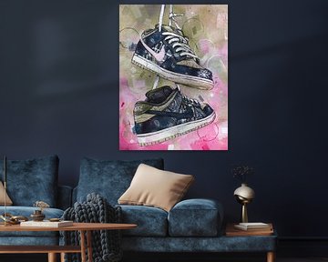 Nike sb dunk low Travis Scott schilderij. van Jos Hoppenbrouwers