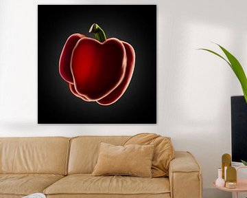 Lebensmittel-Rote Paprika auf schwarzem Hintergrund von Everards Photography