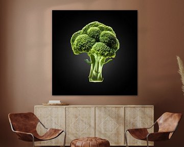 Broccoli on black background by Everards Photography