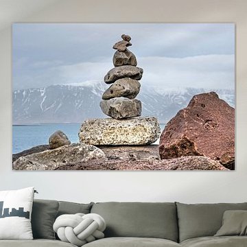 Seven stone cairn in Reykjavik