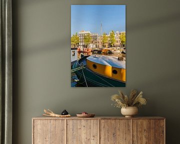Houseboats in Amsterdam by Werner Dieterich