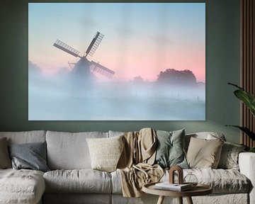 Windmill in the fog van Olha Rohulya